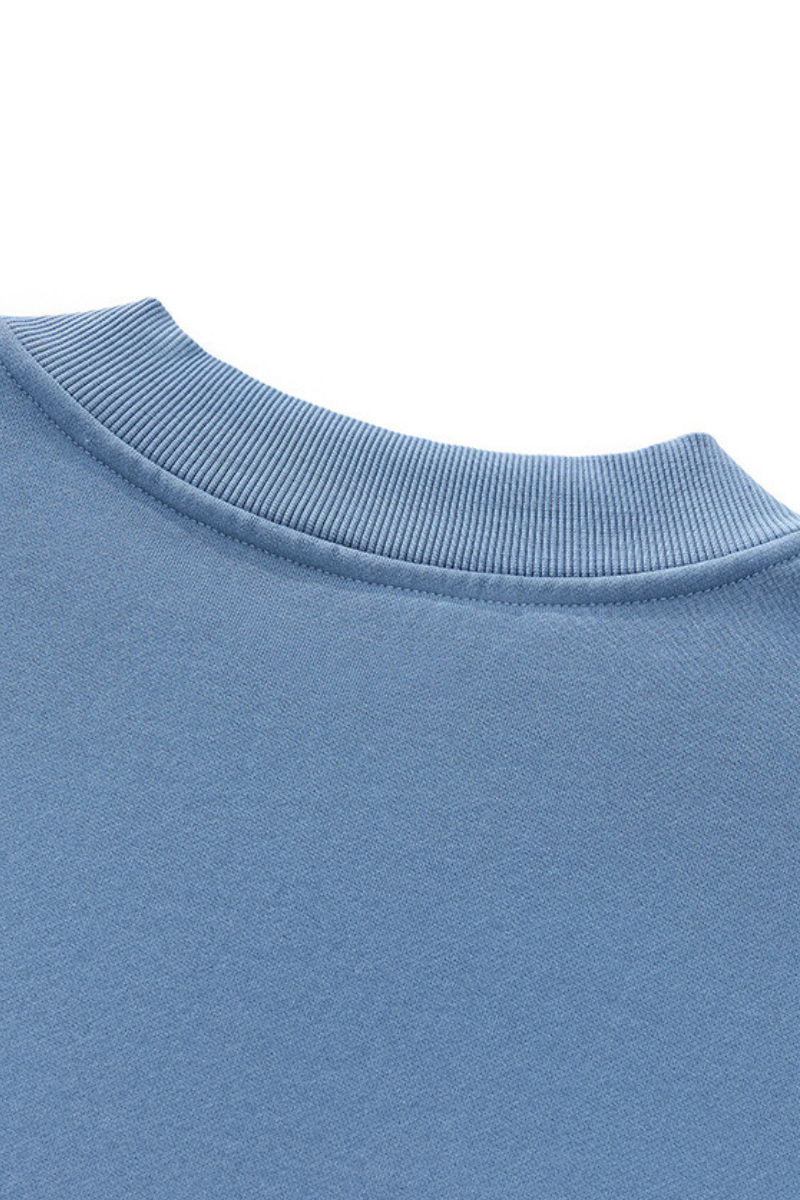 Unisex Fall Vintage Washed Fleece Quarter Zip Sweatshirt
