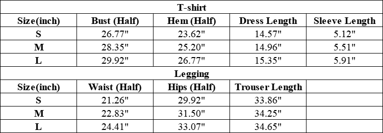 Women's Crew Neck T-shirt Pocket Leggings Yoga 2 Piece Set