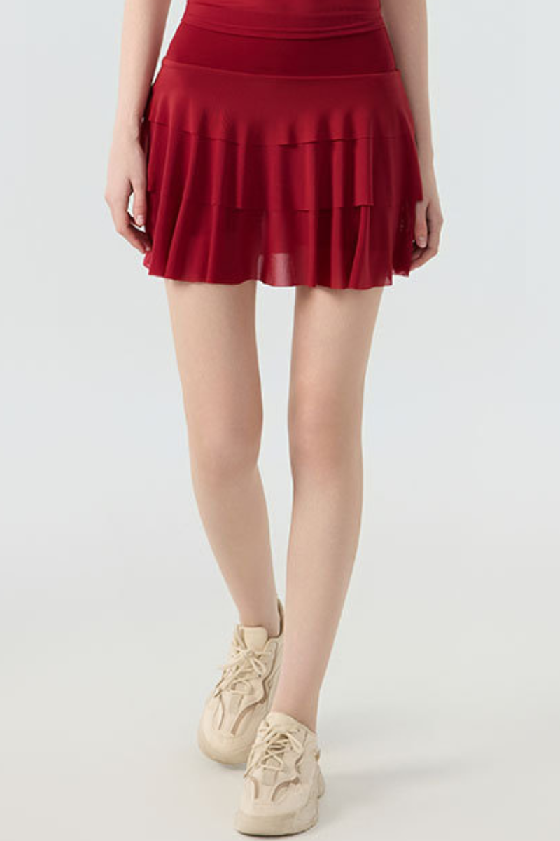 Women's  Multi-Color Lightweight A-Line Tiered Sports Skort