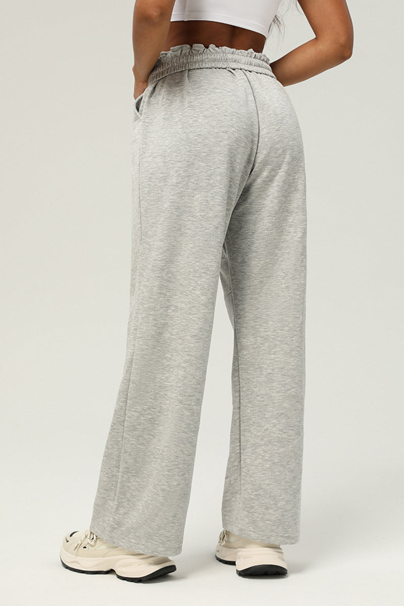 High Waist Drawstringwide Leg Pants