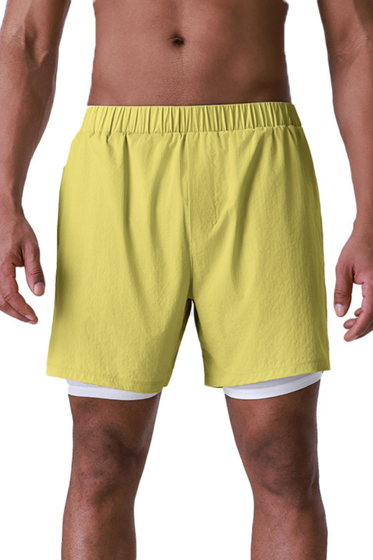 Men's 2-in-1 Dual-Layer Athletic Running Shorts With Inner Liner