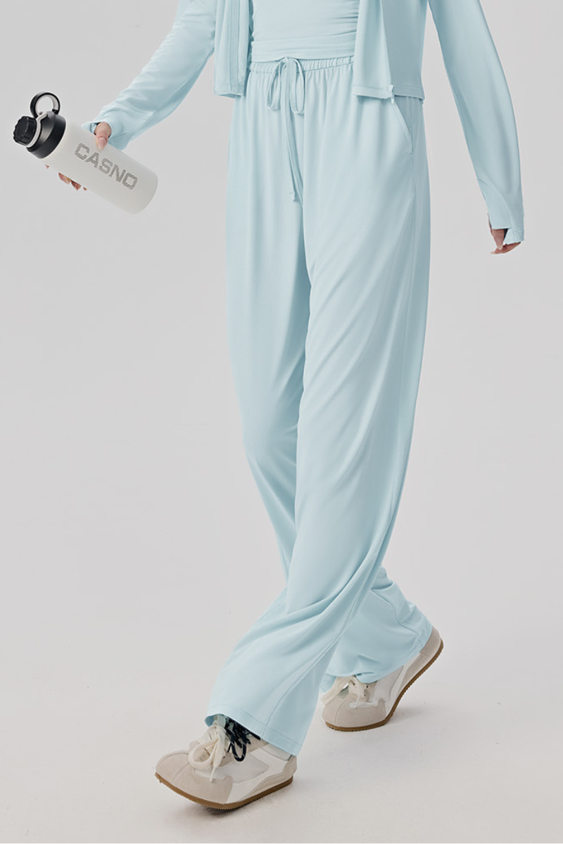 Women Summer High-Waist Lightweight Breathable Casual Pants