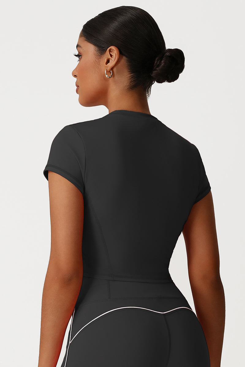 Women Slim Fit Quick-Dry Short Sleeve Yoga T-Shirt