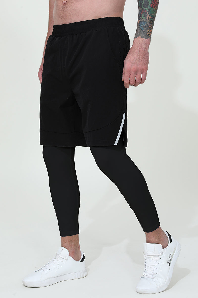 Men'S Fake Two Piece Athletic Shorts
