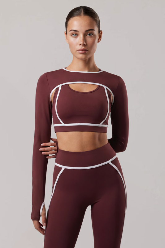 Women's Finger Cuffs Contrast-Line Naked-Feel Sports Shrug