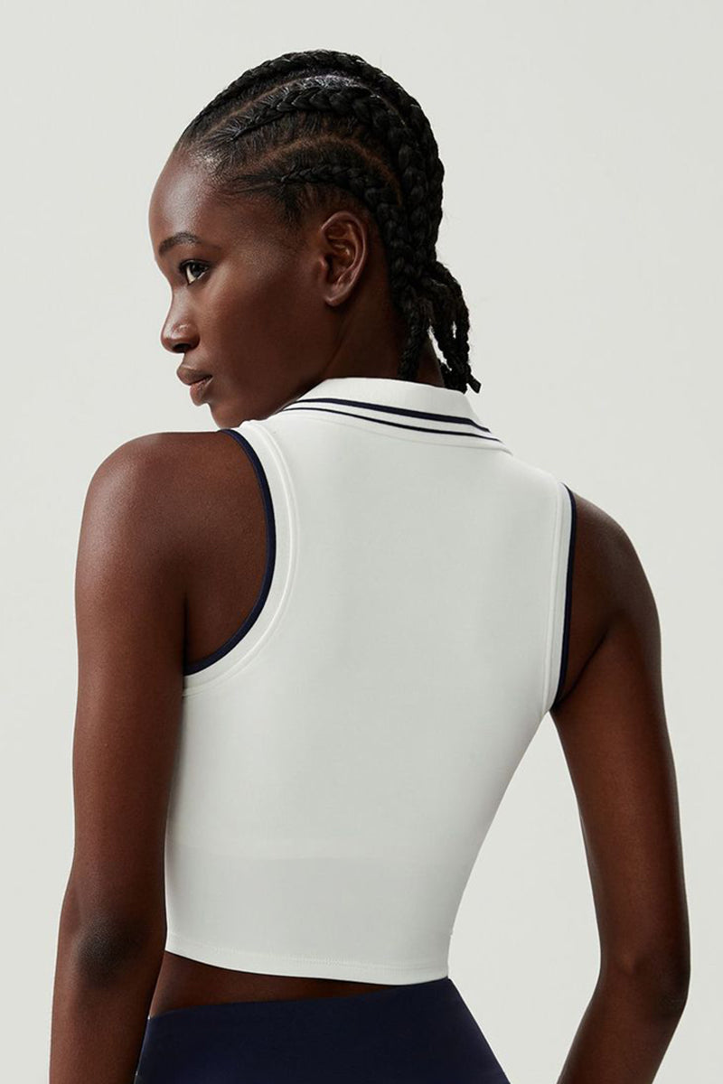 Women Stand Collar Tennis Vest Quick Dry Sports Bra Top