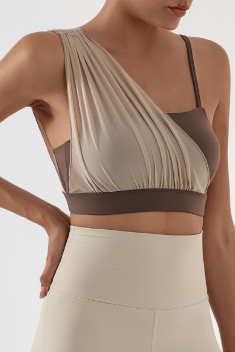 Women's Mesh Splicing Color-Block Quick-Dry Sports Bra