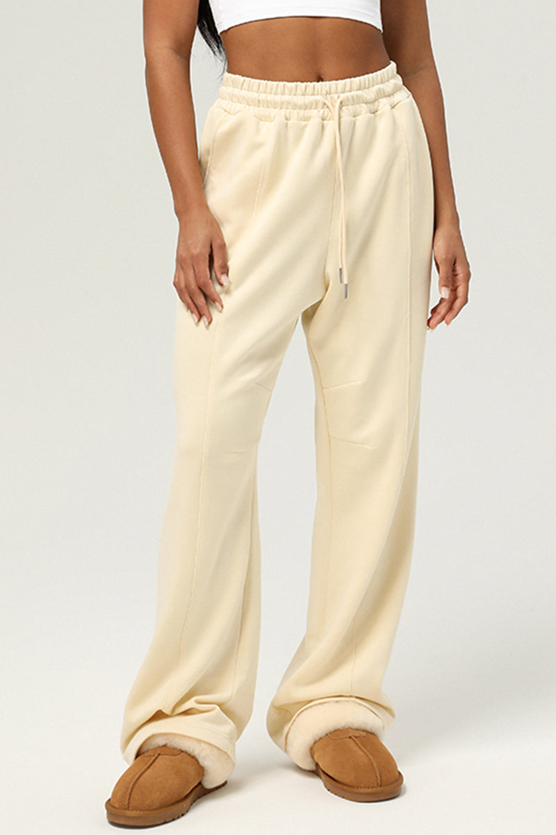 High Waist Drawstringwide Leg Pants