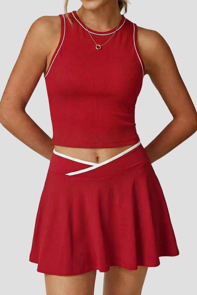 Women's Athletic Set :Tank Top And  Skirt