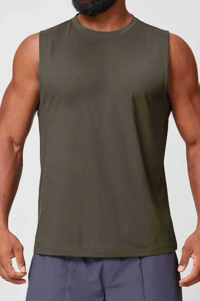 Men's Sleeveless Solid Color Breathable Running Athleisure Tank Top
