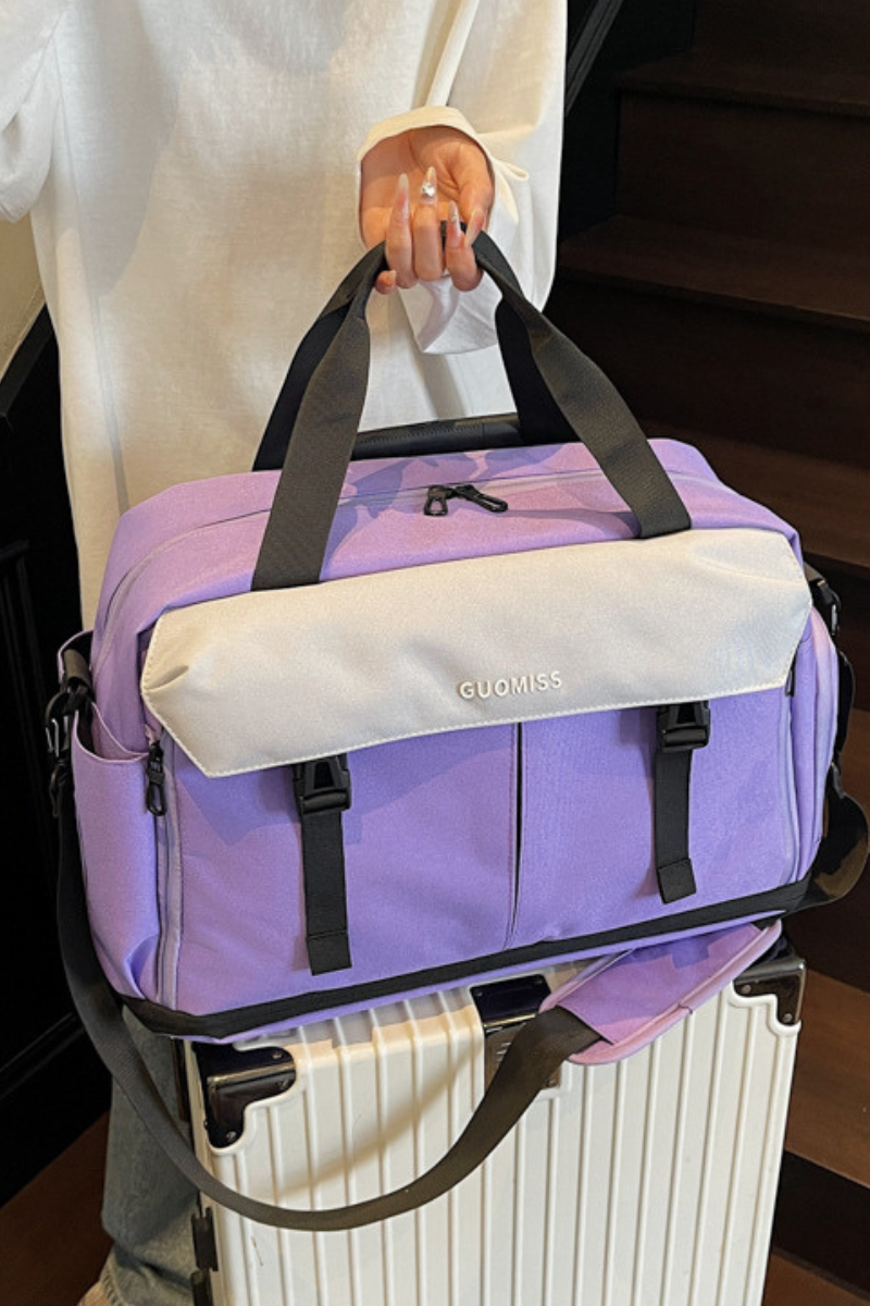 Color-Block Multi-Pocket Large Capacity Travel & Fitness Bag