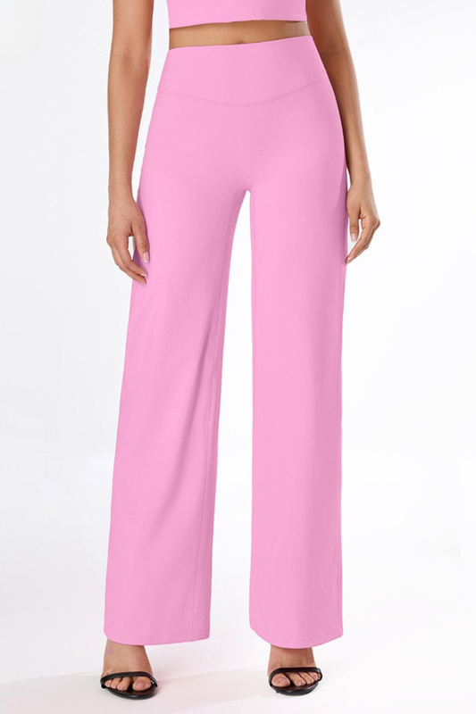 Women's High-Waist Brushed Naked-Feel Wide-Leg Sports Pants