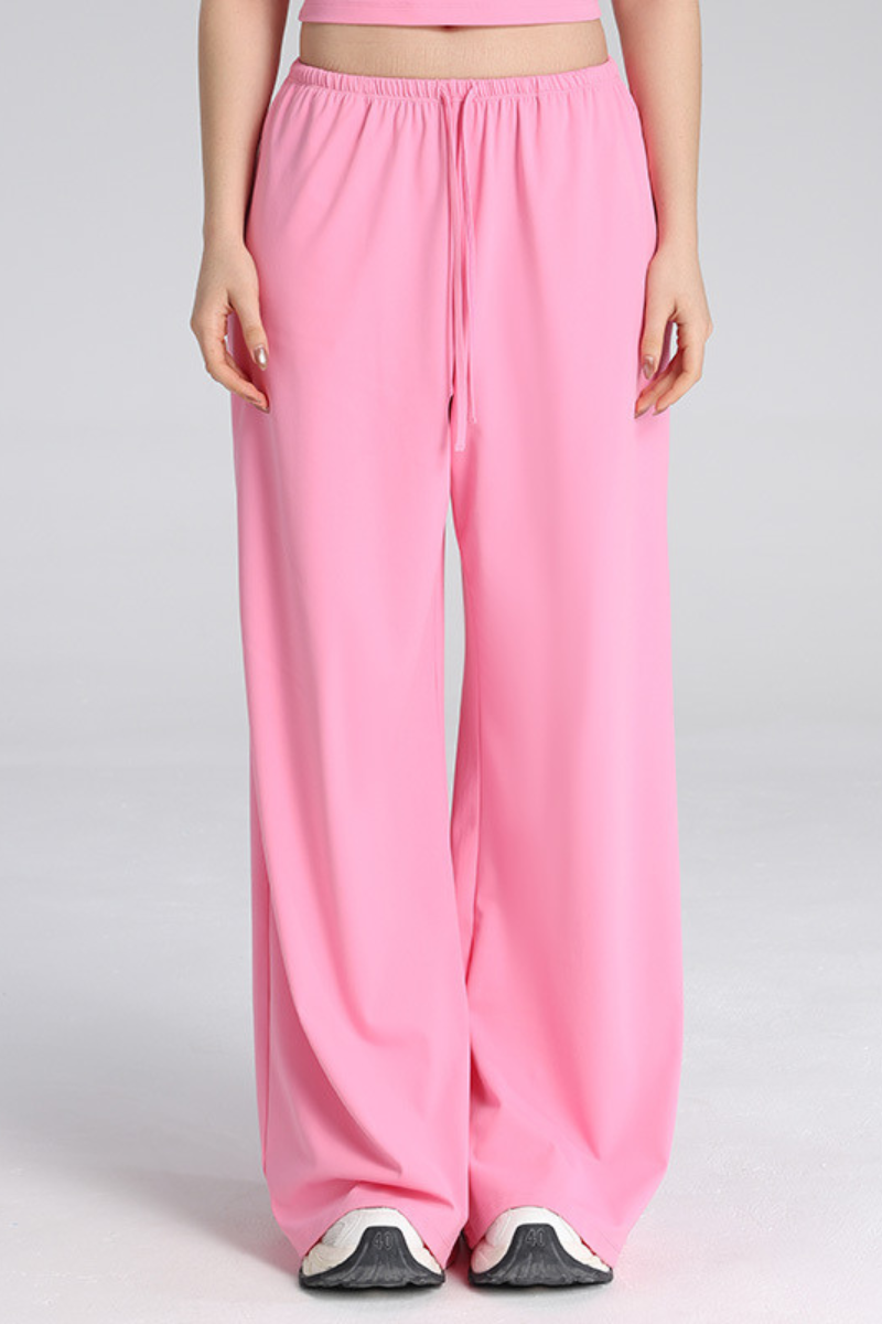 Women's High Waist Drawstring Wide Leg Yoga Casual Pants
