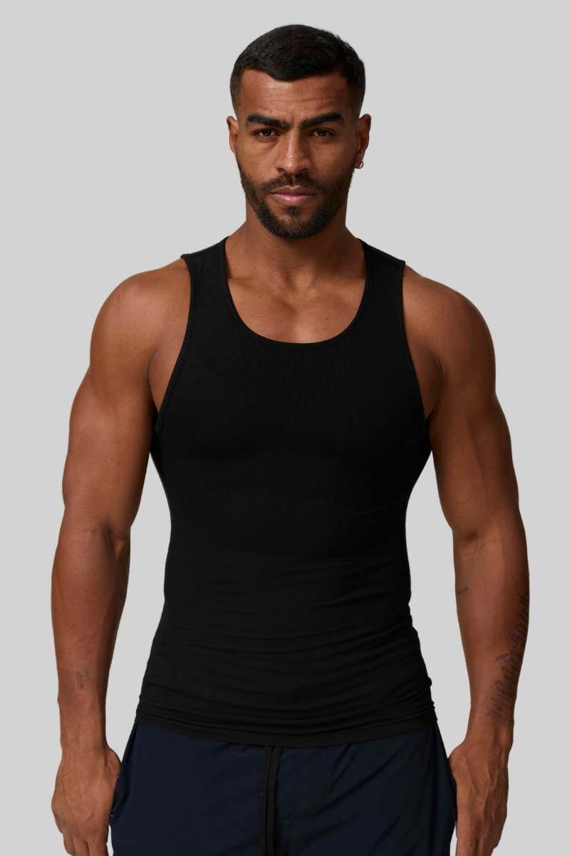 Men's Threaded Tound-Neck Sports And Fitness Tank Top