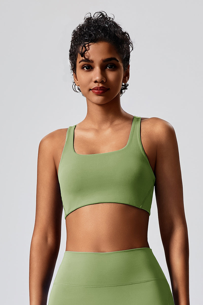 Women Backless Cross Professional Sports With Bra Pad Slim Fashion Fitness Bra