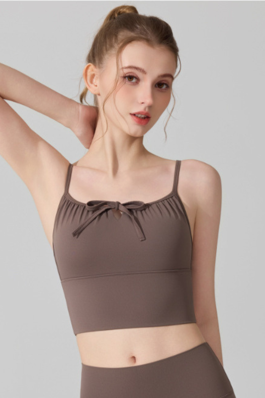 Women's Bow-Tie Thin-Strap Cami Form-Fitting Sports Tank Top