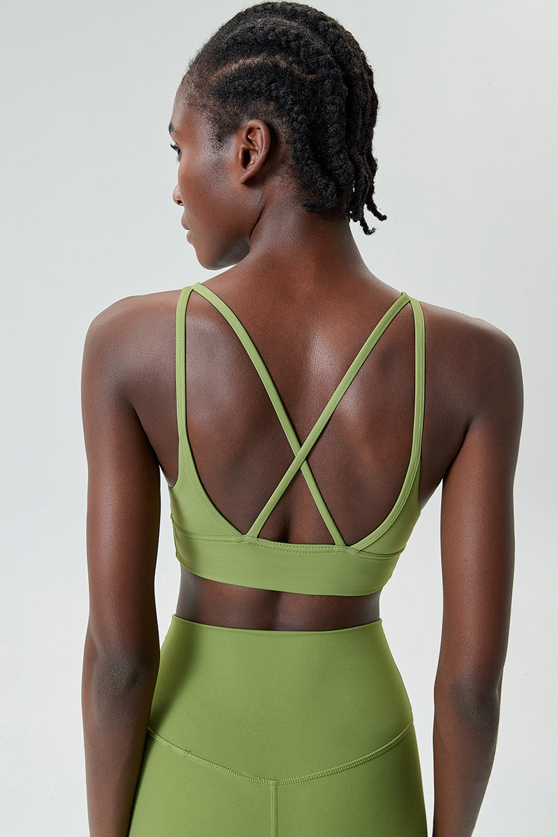 Back cross sports bra