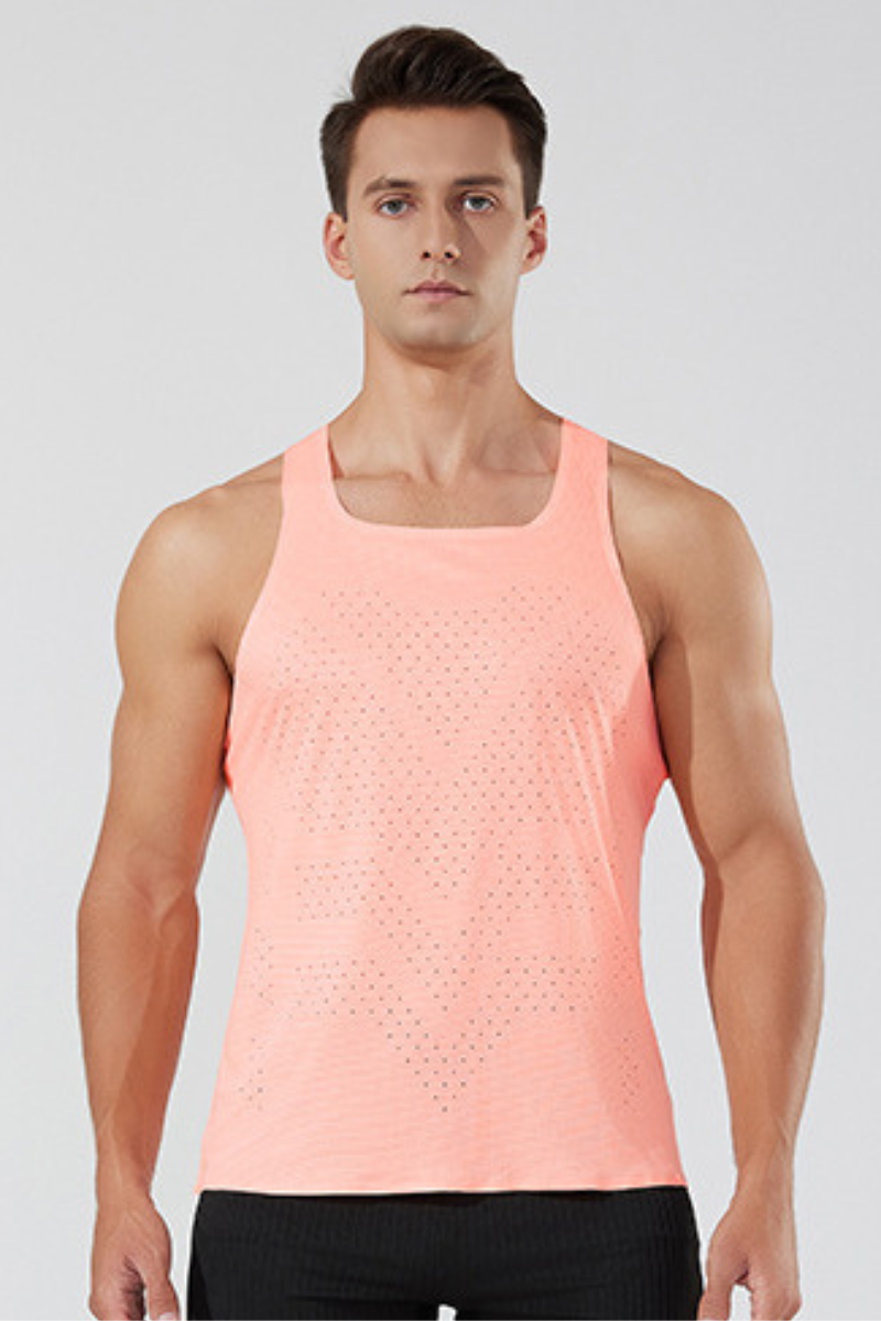 Men's Summer Lightweight Racerback Breathable Mesh Running Tank Top