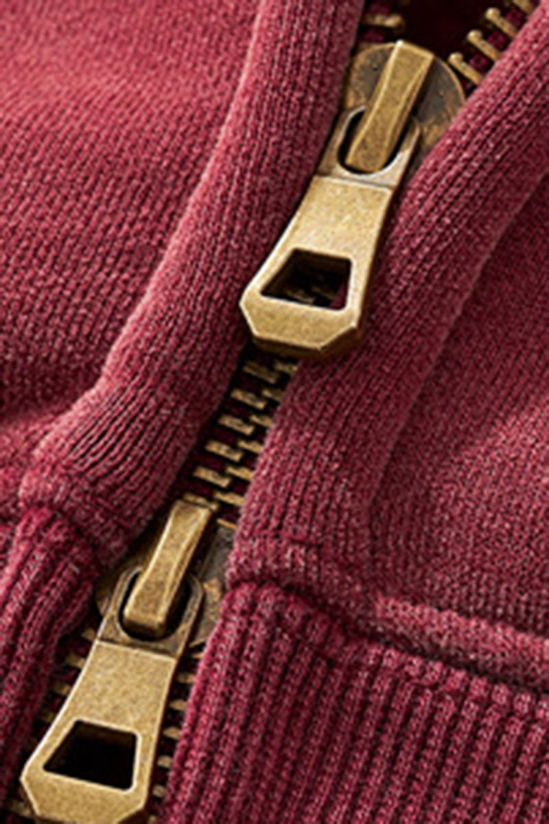 Unisex Boxy Heavyweight Washed Brushed Zip Hoodie