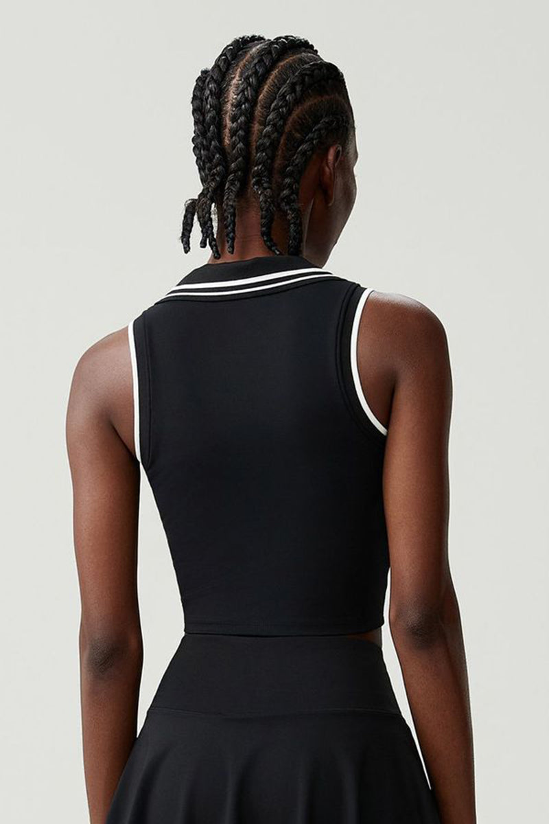 Women Stand Collar Tennis Vest Quick Dry Sports Bra Top