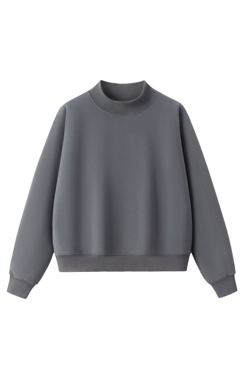 Unisex Cozy Fleece Mock Neck Sweatshirt