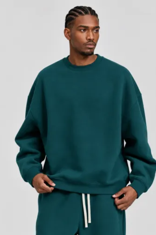 Men's Fall Fleece‑Lined Drop Shoulder Oversized Pullover