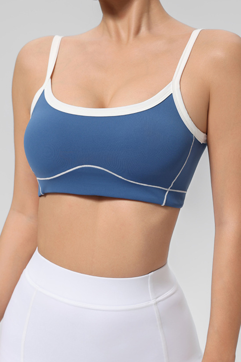 Women's high stretch U-neck sports bra.