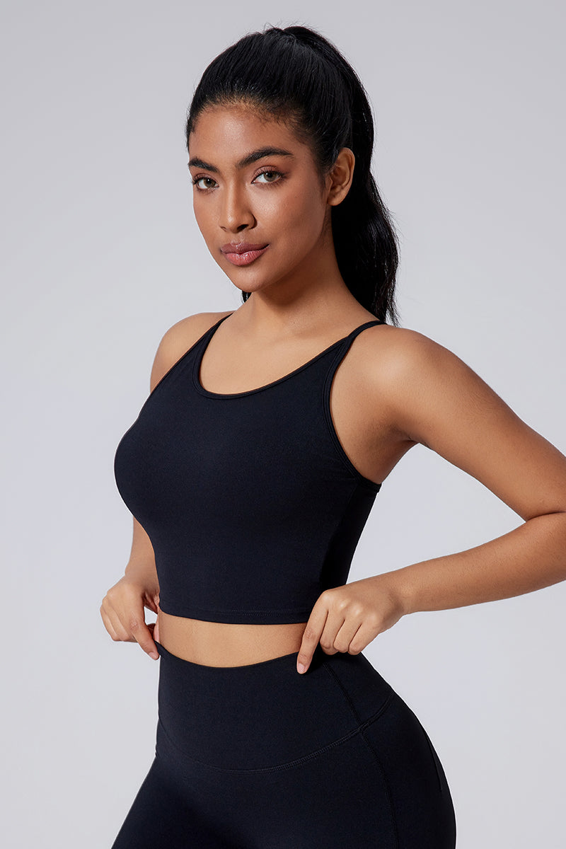 Women Cutout Ruching Back Naked-Feel Yoga Running Outdoor Sports Bra