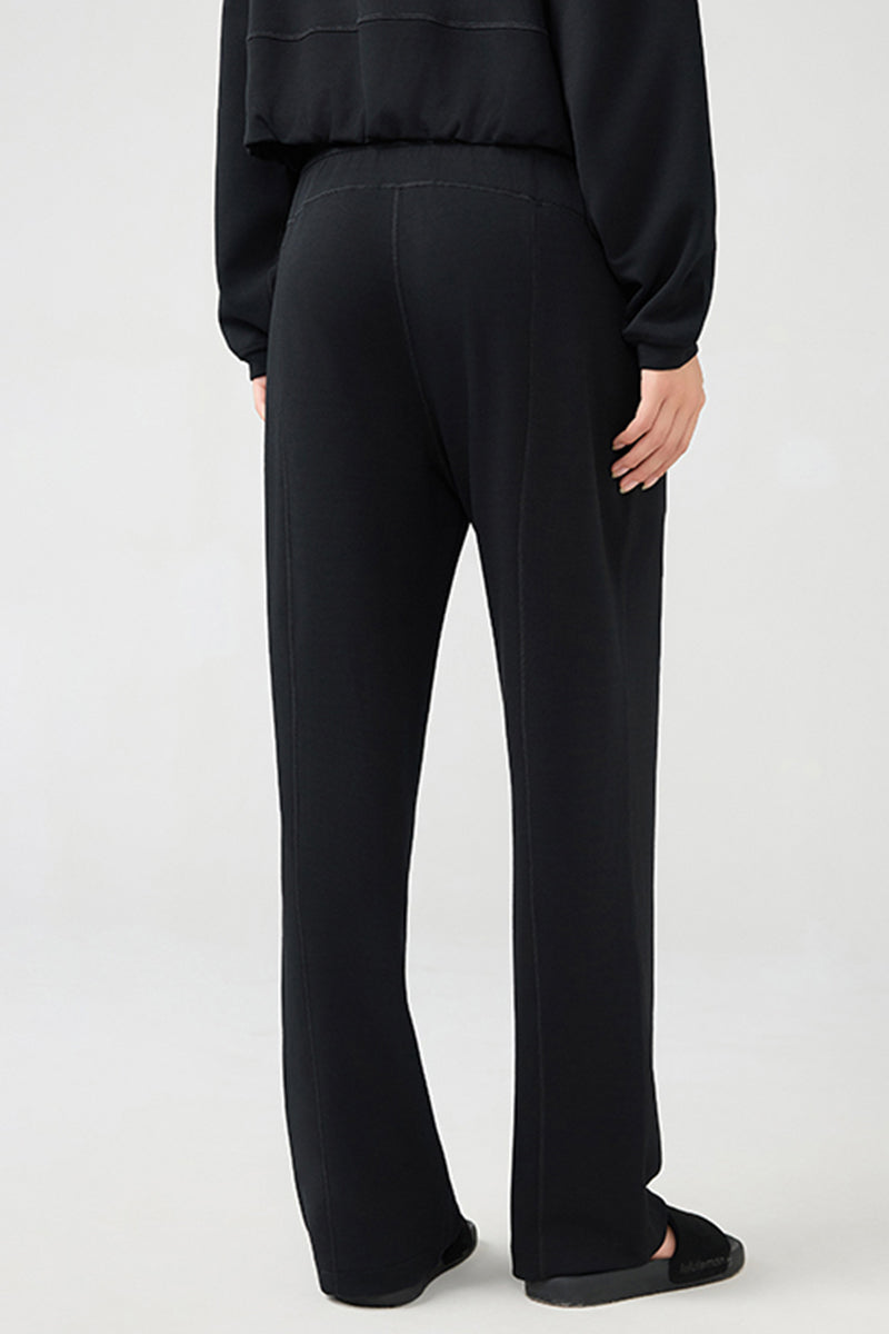 Women Loose Straight Leg Air Layer Yoga Running Sport Sweatpants High Elastic Wide-Leg Workout Pants