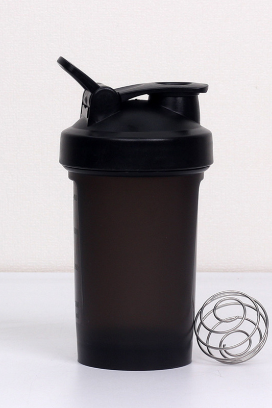 Portable Fitness Shaker Cup 400ml with Wire Ball & Scale
