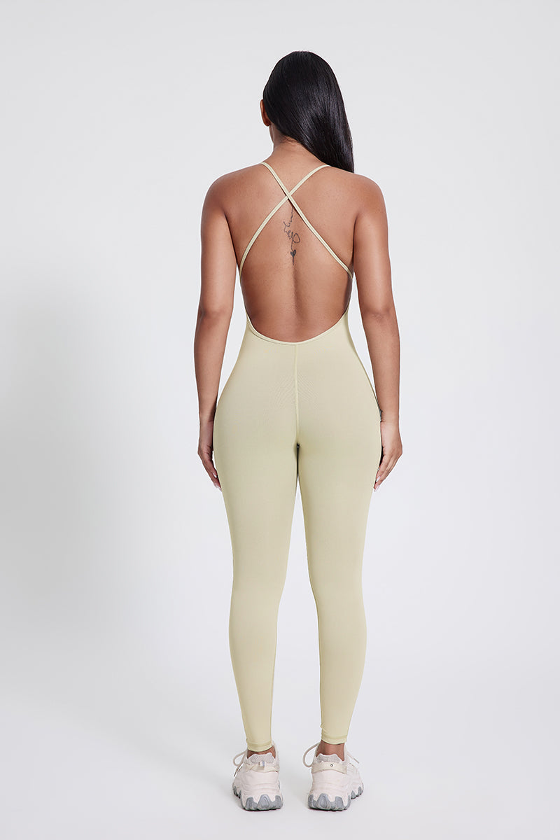 Women'S Cross-Leaky Back Yoga High-Elastic Bodysuit