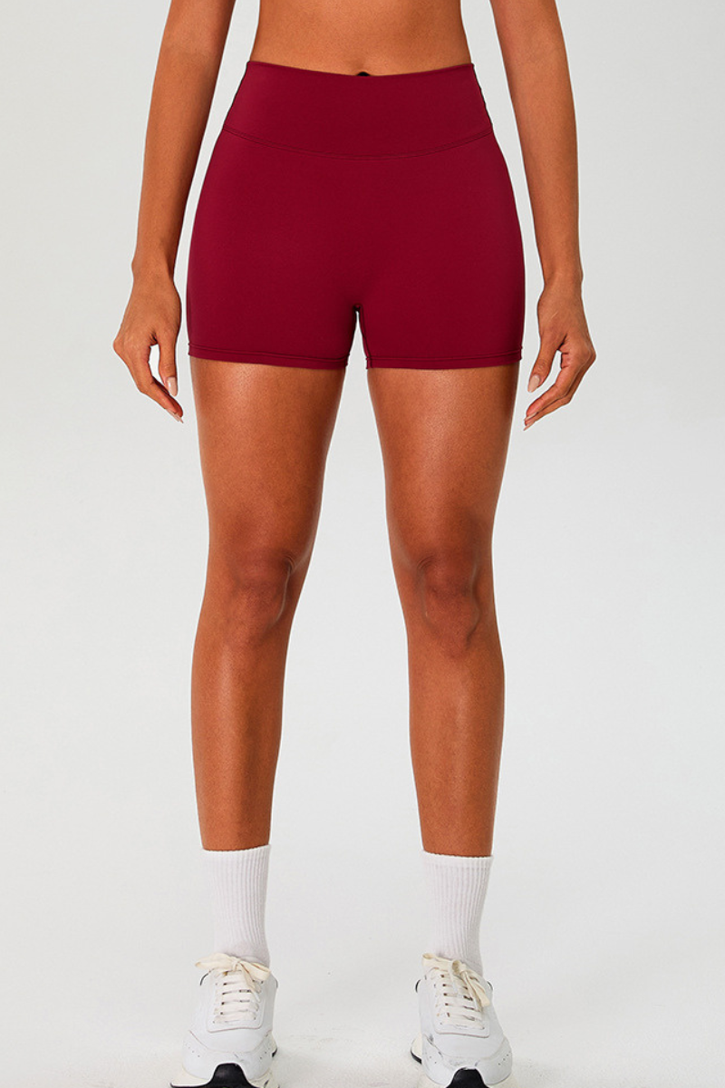 Women's High Waist Pleated Buttocks Lifts Nude Feel Shorts