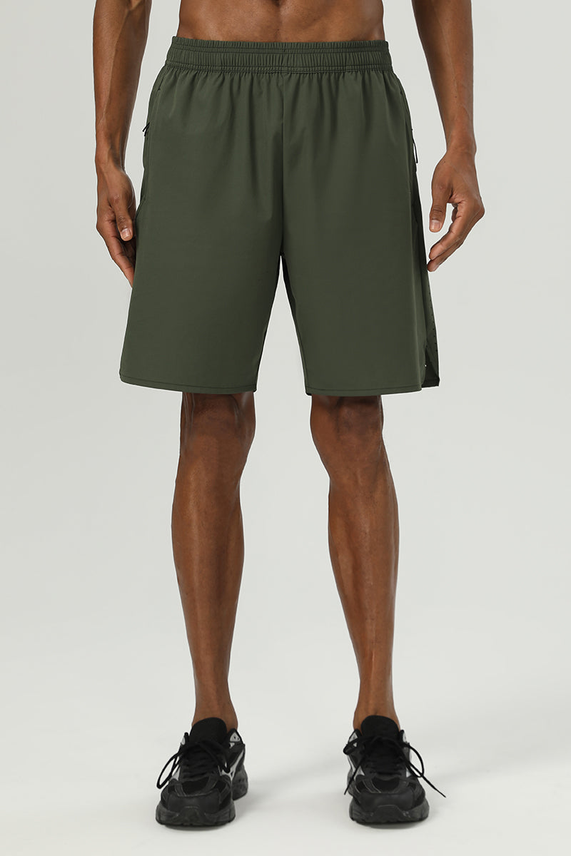 Men Running Training Four-Way Stretch Quick-Dry Reflective Casual Fitness Mid-Length Shorts