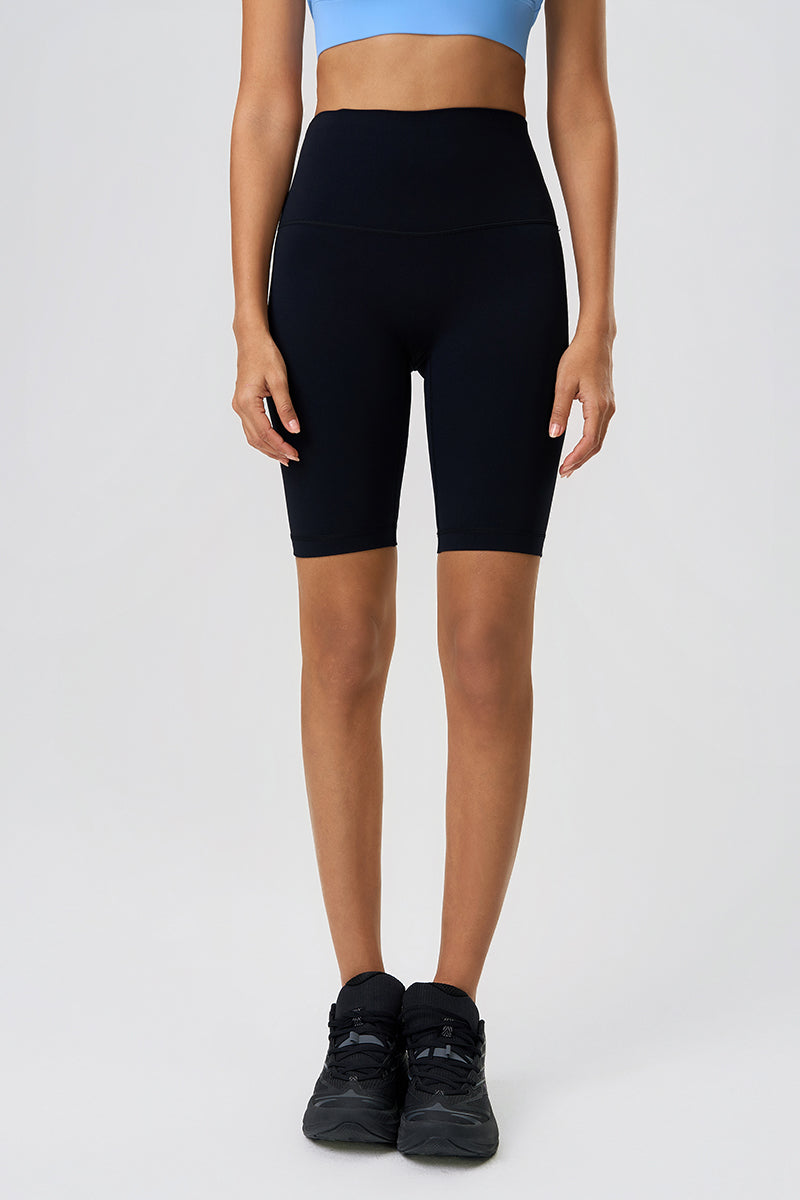 Women High-Rise Hip-Lift Naked-Feel Shaping Yoga Fitness Shorts