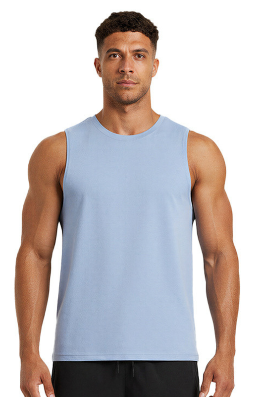 Men's Stretch  Crew Neck Athletic Sleeveless Tank Top