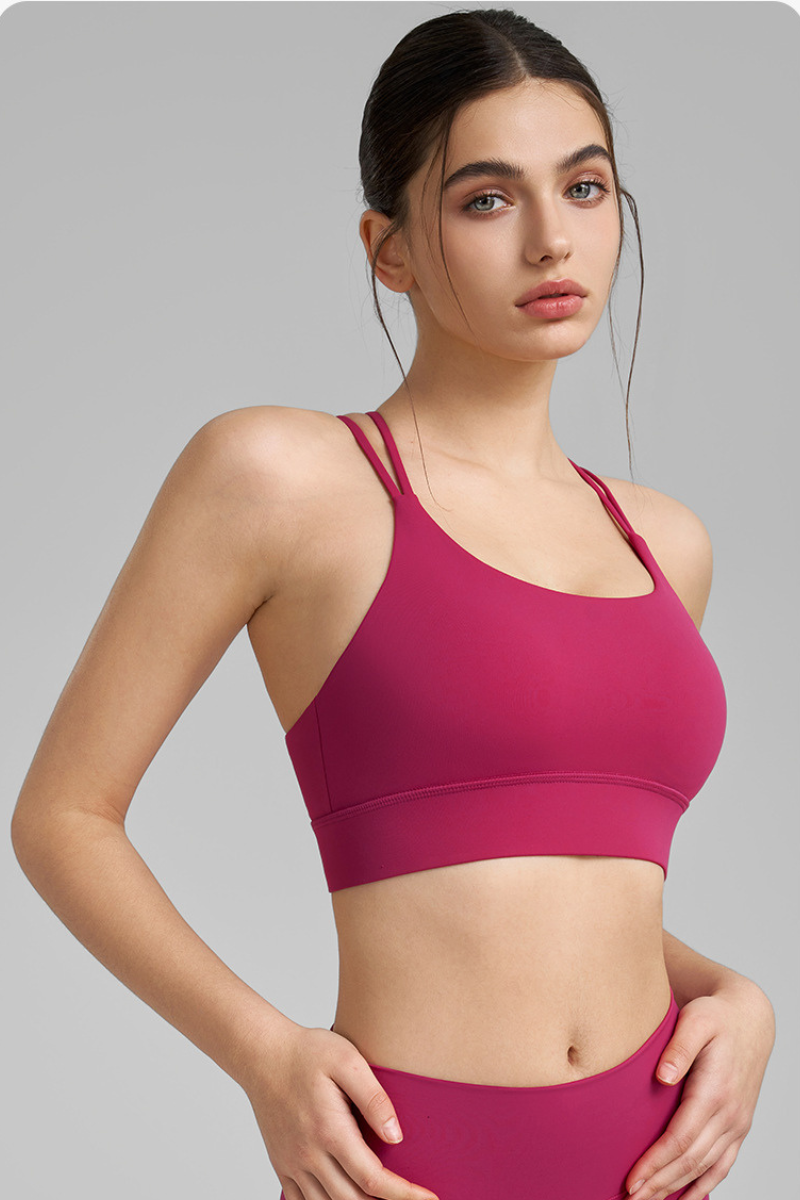 Women's Athletic U-Neck Crisscross Back Sports Bra