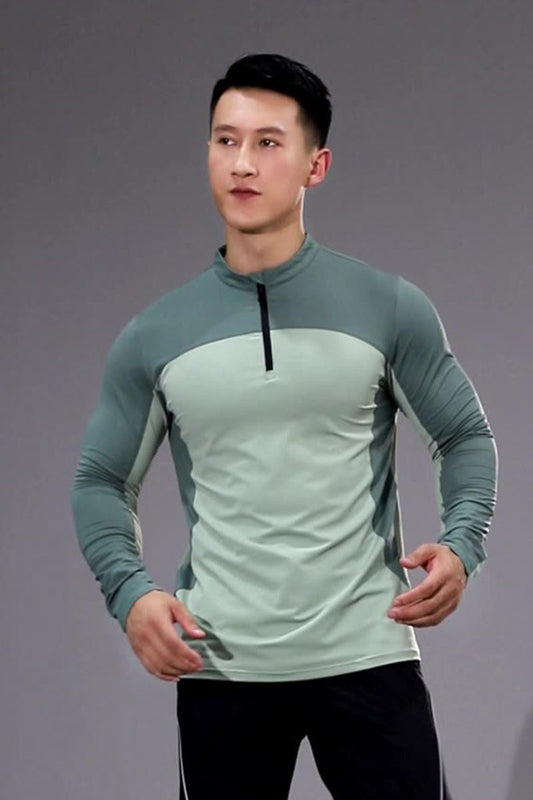 Men Quick-Dry Dragon-Scale Training Long Sleeve Top