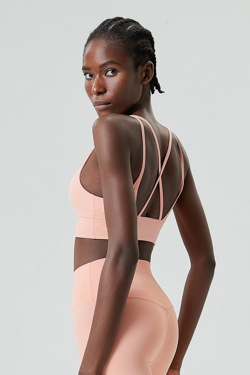 Back cross sports bra