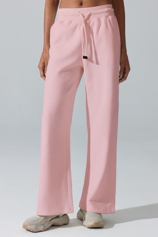 Women's Fleece-Lined Drawstring Straight-Leg Casual Pants