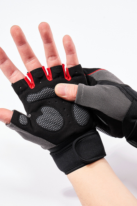 Sports Anti-Slip Breathable  Loop Strap Half-Finger Gloves