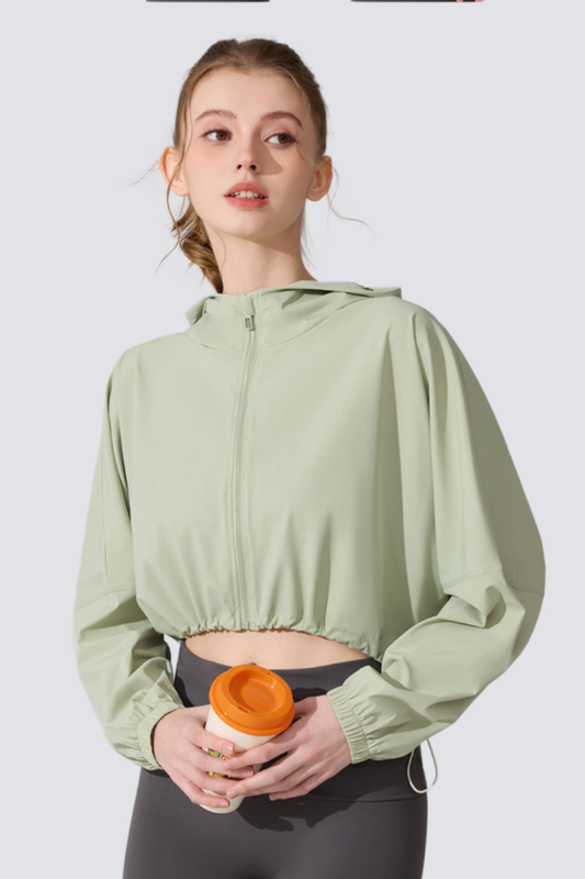 Women's Cool Touch Hooded Sun Protection Cropped Jacket