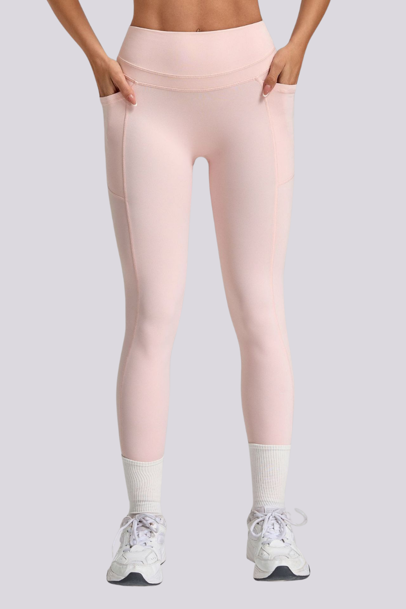 Women's Athletic Side Pocket Hip-Pocket Yoga Leggings