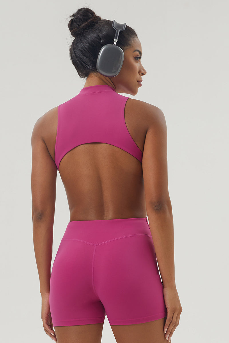 Women'S Front Half Zip Yoga Jumpsuit
