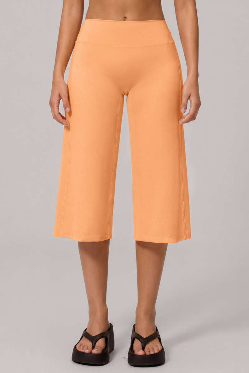 Women's Athletic Wide Waistband Yoga Wide Leg Capri Pants