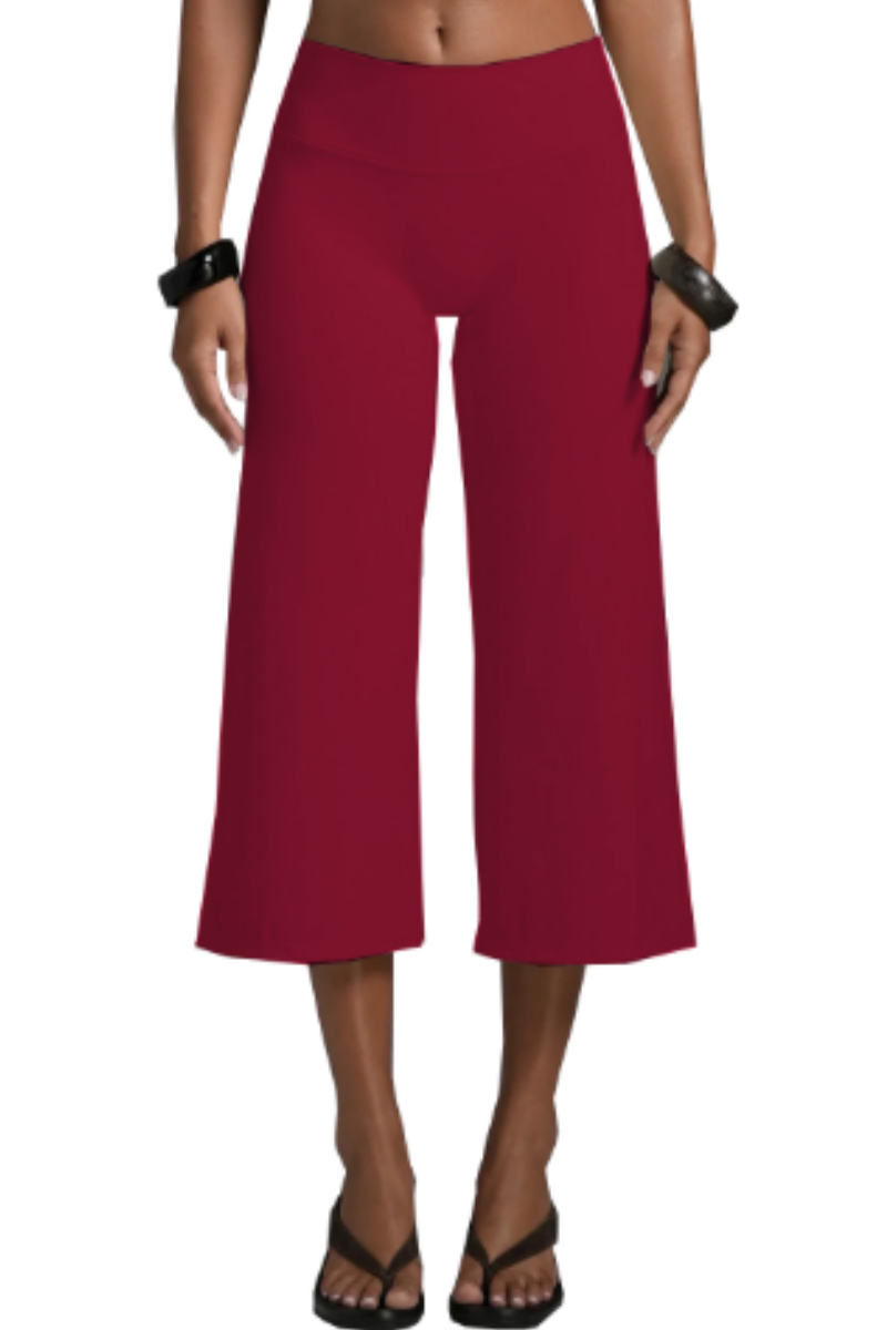 Women's Athletic 7/8 Wide-Leg Yoga Cropped Pants