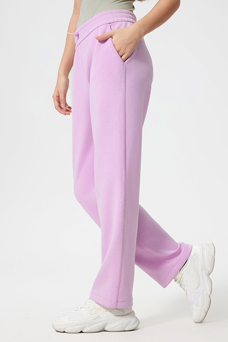 Women Loose Straight Leg Air Layer Yoga Running Sport Sweatpants High Elastic Wide-Leg Workout Pants