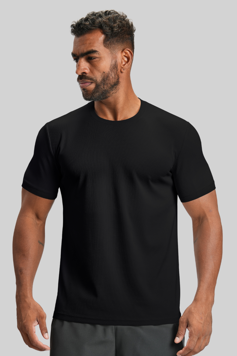 Men's Summer Mesh Round-Neck Loose-Fitting Sports T-shirt