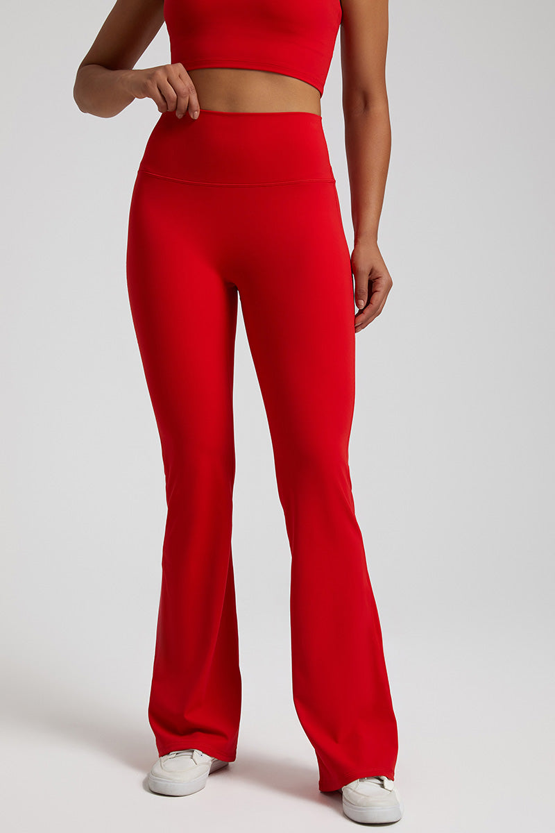 Solid High-Rise Wide-Leg Casual Pants