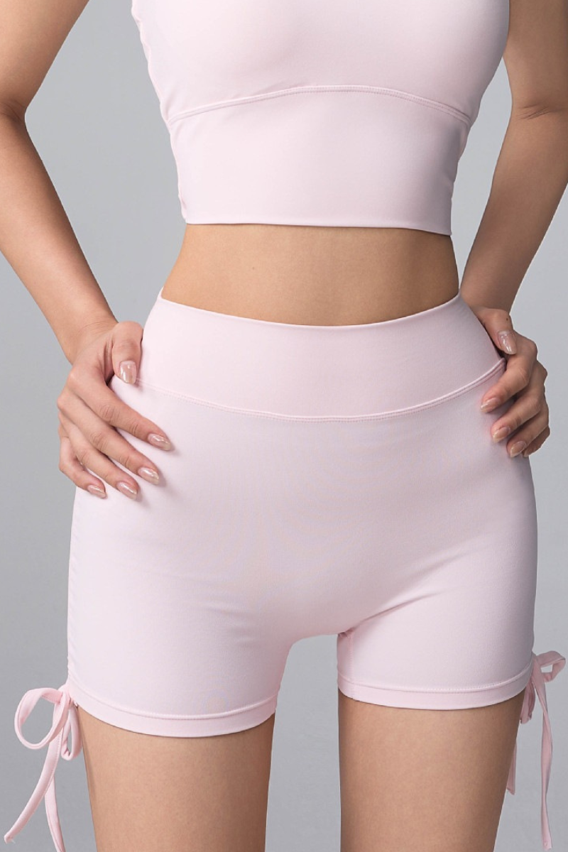 Women's High Waist Side Drawstring Yoga Workout Shorts