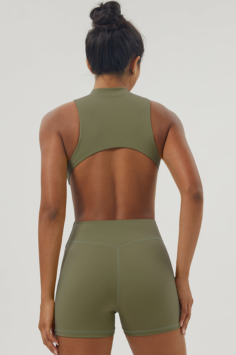 Women'S Front Half Zip Yoga Jumpsuit